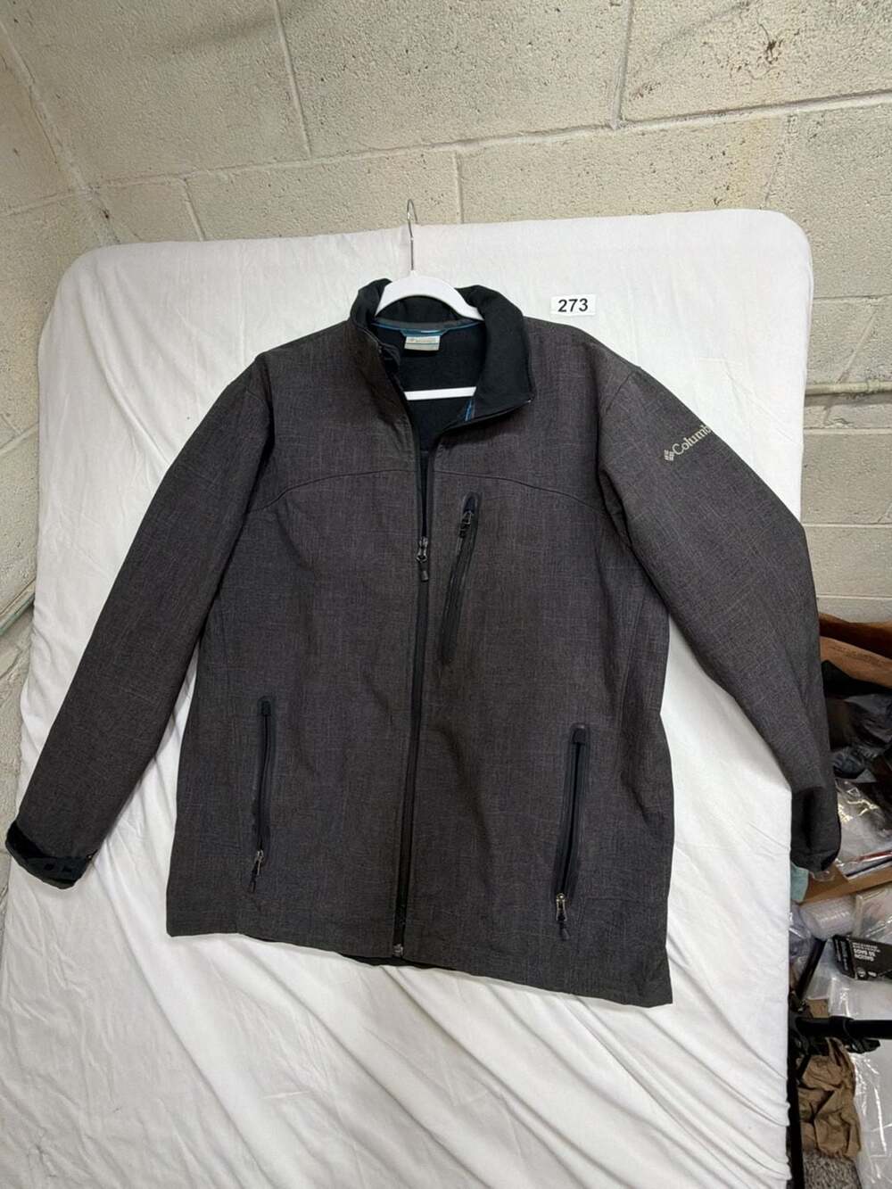 Columbia Sportswear Co Mens Charcoal Grey Fleece Lined Softshell Jacket Size L